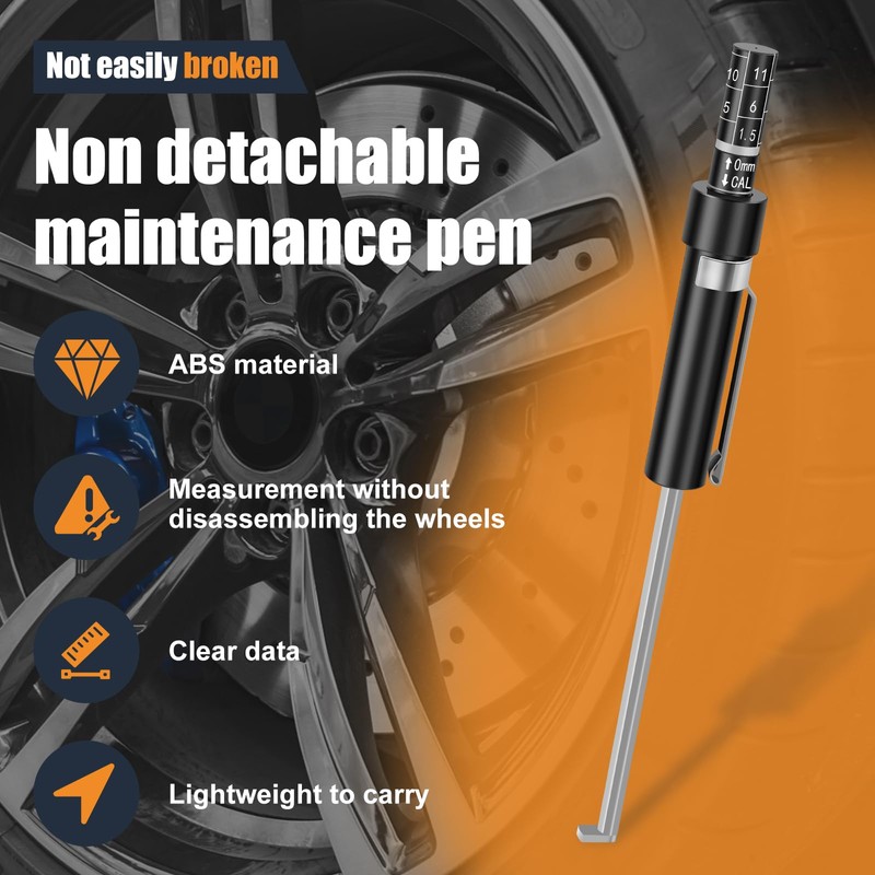Car Brake Pad Thickness Gauge, Brake Pad Measuring Tool, Brake