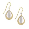 Metallic 2 Layer Drop Earrings with 18K Plating by Silver