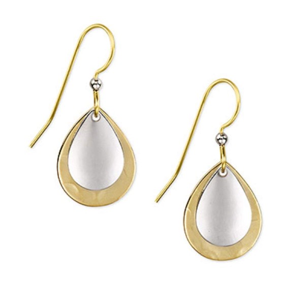 Metallic 2 Layer Drop Earrings with 18K Plating by Silver
