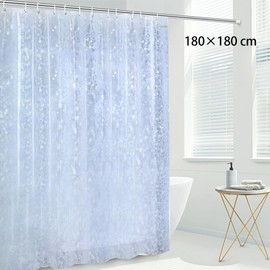 Kaket Shower Curtain 180cm x 180cm Waterproof Bathroom Curtain Liner 3D Effect Clear Pebble Shower Curtain with Magnets, Washable Bath Curtains With 12 Curtain Hook (Transparent)