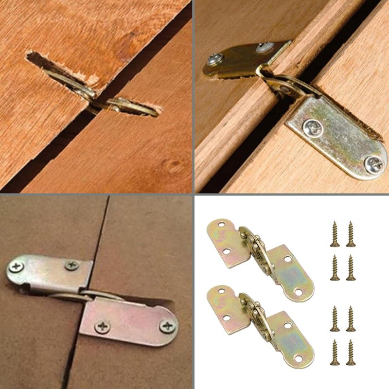 2 PCS Folding Flip Hinges, 180 Degree Dining Table Rotating