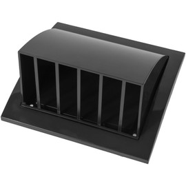 Vent Systems Black Ø100 mm / 4" Inch Exhaust Vent Cover - Dryer Vent Hood - Louvered Dryer Cover - Vent Hood Cap - One-Direction Plastic Air Supply Grille - Non Return Valve - Outlet Cowl Air Vent