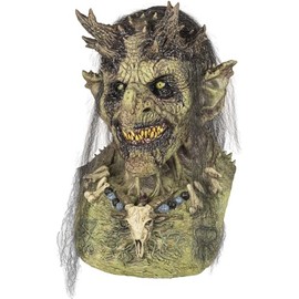 Ghoulish Productions Máscara De Látex Priestess of Hell, Accesorio Látex Cosplay Bruja Verde, Disfraz Aterrador para Halloween y Fiestas Temáticas, Cosplay Witch Guardiana, Diseño Artesanal Head Mask