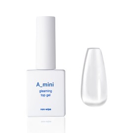 A_mini Top Coat Nail Polish, Gel Top Coat, No Wipe, High Shine, Chip-Resistant, UV Resistant, DIY Nail Art, 0.34 fl oz