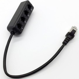 tunghey 2Pack RJ45 to RJ11 Converter Adapter, Ethernet RJ45 8P8C Male to 4 Telephone Jack RJ11 6P4C Female Adapter Splitter for Network to Telephone