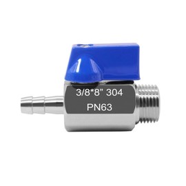 Beduan Stainless Steel 5/16" Hose Barb to 3/8" NPT Male Mini Ball Valve for HomeBrew Kettle