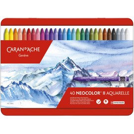 Caran d'Ache Creative Art Materialien Wachsmalstifte"Caran d 'Ache Neocolor II", wasserlöslich, mehrfarbig, 40 Stück, 7500.340