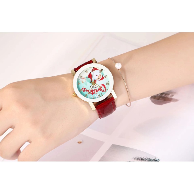 MINILUJIA Christmas Tree Santa Claus Snowflake Design 40mm Dial PU