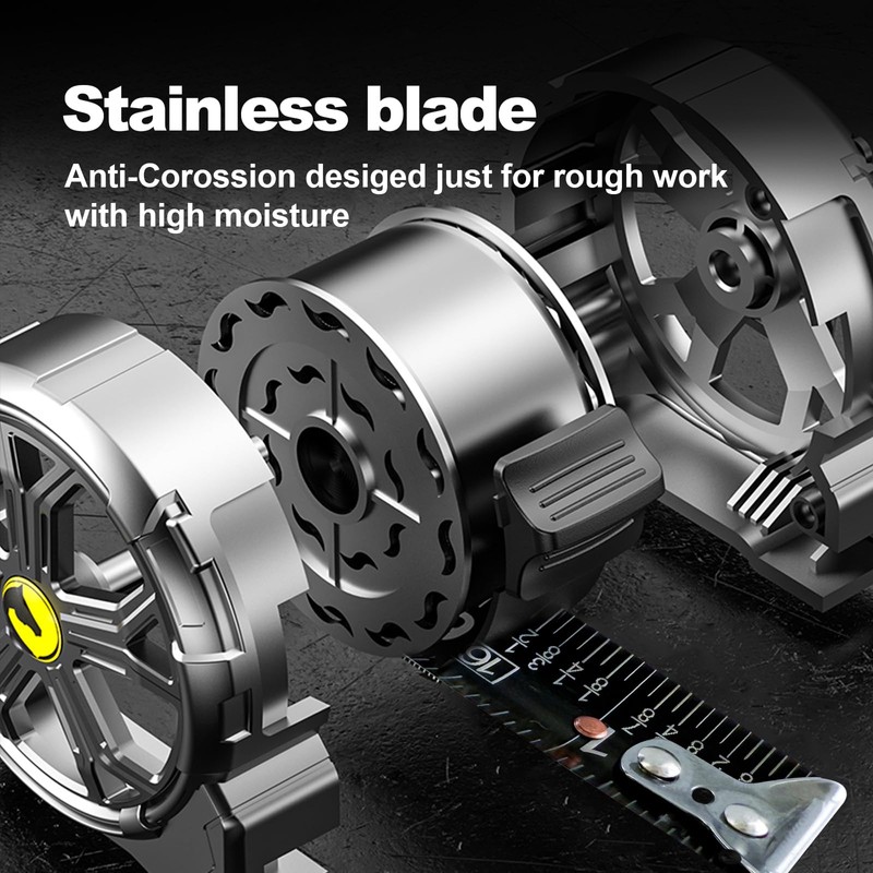 16ft Tape Measure, Stainless Steel Retractable Tape Measure, Waterproof &
