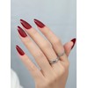 ASONRL 32 PCS Long Almond Maroon Press on Nails- Solid