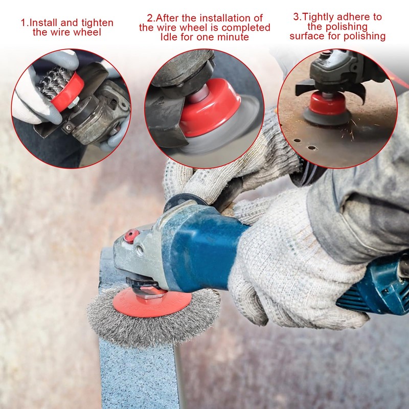 RUCUDIM Wire Brush Angle Grinder Flex, Cup Brush Angle Grinder,