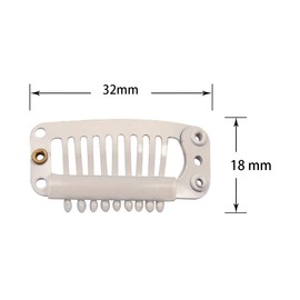 YTBYT-50 pinzas para extensiones de cabello, 32 mm, 9 dientes, pinzas para peluca, pinzas para el cabello con broche de presión de metal, con respaldo de silicona de goma para pelucas, accesorios para