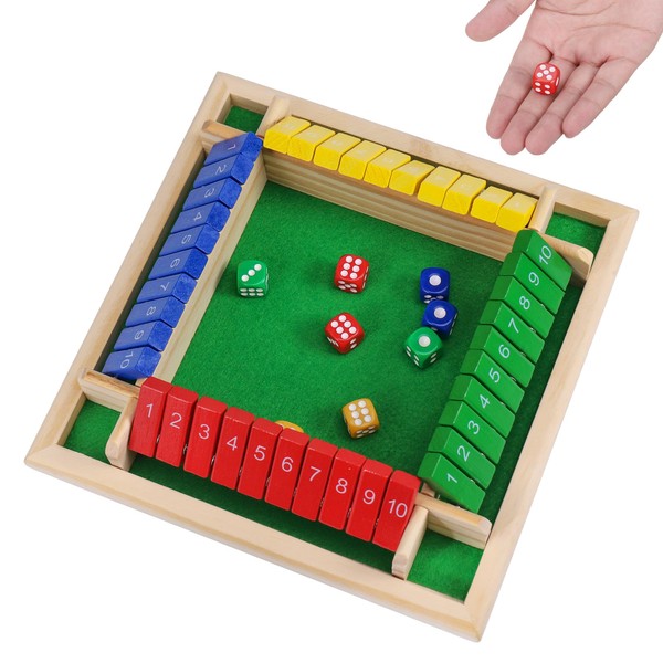 Fentar Shut the Box Game 4 Player, Puzzle Dice Games,
