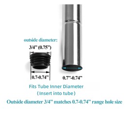 Plastic Plugs Tubing End Caps Chair End Caps Furnigear 3/4" Outside Bottom Round Tubing Caps Black Furniture Sliders Glides (Fit 0.7-074" Tube Inner Diameter, 40pack)