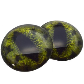 60mm Green Alligator Glass Eyes Jewelry Making Art Doll Parts Taxidermy Animal Sculpture Flatback Domed Cabochons Monster Swamp Creature