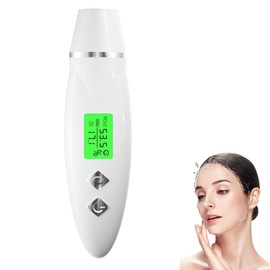 Skin Moisture Analyzer, Water Oil Tester for Skin Care, Digital LCD Display Face Skin Sensor Tester, Face Moisture Water Analyzer, Portable Skin Analyzer for Home Beauty Salon