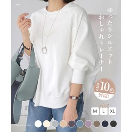 DayaEmmoTQ Women's Sweatshirt, Cotton, Dolman Sleeve, Pullover, Crew Neck, Long Sleeve, Top, Casual, Loose, Cute, Stylish, Large Size, Body Cover, Loose, Cute, Room Wear, Work, Outings, Spring, Autumn and Winter, Black