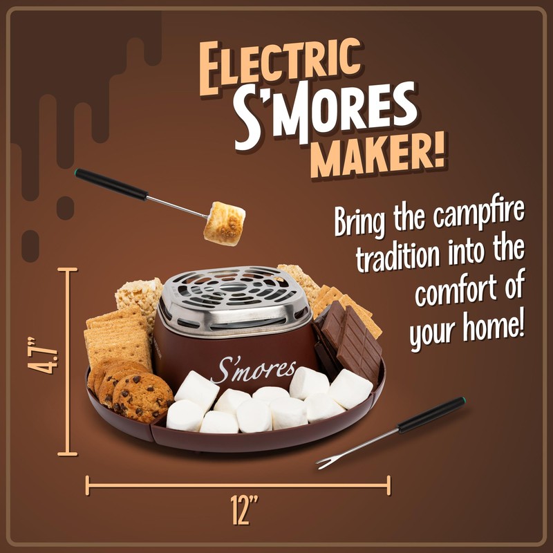 Nostalgia Tabletop Indoor Electric S'mores Maker - Smores Kit With