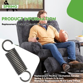 YeuauTa 2-7/8" Recliner Mechanism Springs for Lane, Lane, Action and HomePlace Group Chaise Longue Mechanism Extension Springs, 11/16" Diameter, Recliner Springs 2 Piece Pack