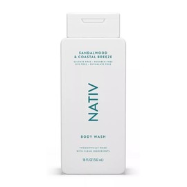 New Limited Edition Collection Body Wash By Native.e - (1) bottle 18 FL OZ (Sandalwood & Coastal Breeze)