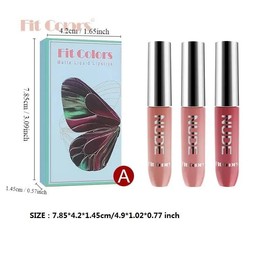 Non-stick Cup Long Lasting Matte Liquid Lipstick Set, 3 Counts/set Velvet Lip Gloss, Easy Coloring Moisturizing Liquid Lipstick for All Occasions Lip Makeup