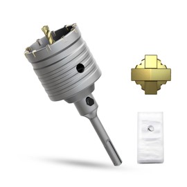 METOTY 2-9/16" Concrete Hole Saw, 65mm Masonry Hole Saw, with 110mm SDS Plus Shank Connecting Rod for Concrete Brick Cement Stone Wall Drilling Home Improvement