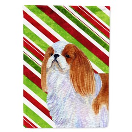 Caroline's Treasures SS4576GF English Toy Spaniel Candy Cane Holiday Christmas Garden Flag Mailbox Flag Decorative Yard Flag Banner Outside Patio Artwork Yard Flower Beds, Garden Size, Multicolor