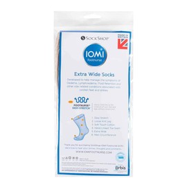 Sock Shop Iomi Footnurse - Mens & Womens Unisex Extra Wide Soft Cotton Oedema Socks for Swollen Feet (4-7 UK (37-42 eur), Beige)
