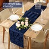 MILVOWOC 4 Pack Navy Blue Satin Table Runner, 12 x