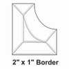 2"x1" Clear Glass Boarder Bevel Cluster BC442