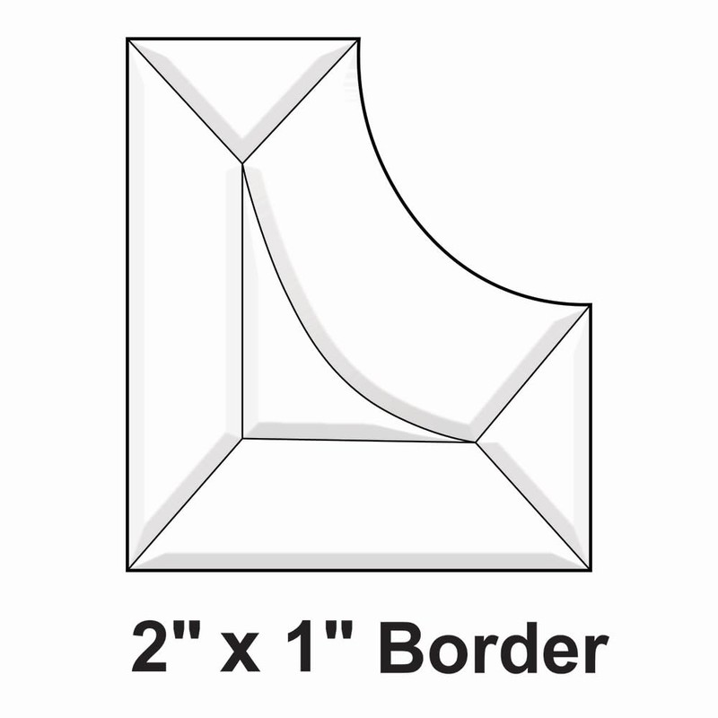 2"x1" Clear Glass Boarder Bevel Cluster BC442
