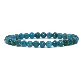 Justinstones Natural Apatite Gemstone 6mm Round Beads Stretch Bracelet 6.5 Inch