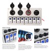 Rocker Switch Panel 8 Gang 12‑24V 5 Pin Blue Light