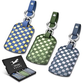 Luggage Tags for Suitcases Travel Accessories: Leather Luggage Tag 3 Pack TSA Approved, Airplane Travel Essentials for Men, Bag Tags for Luggage Long Flight Must Haves Travels Gifts Airport Essentials