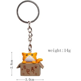 xutao Cute Cat Keychain Box for Women Men Lovely Cat Key Chain Animals Key Chain Bag Pendant Car Keychain Gift Idea for Girls, Women and Men, multicoloured