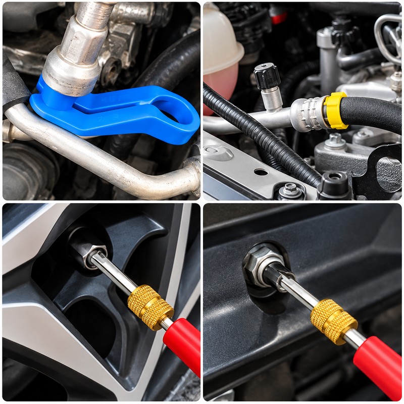 Fuel Line Disconnect Tool Set for Auto Maintenance – Angled