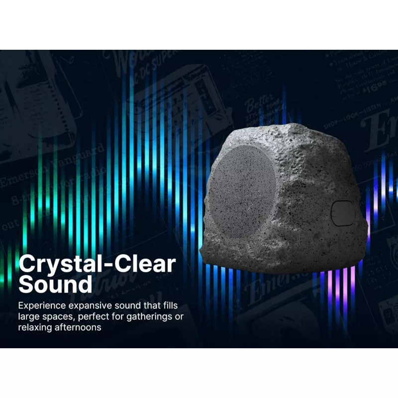 Emerson Rock Party Solar Bluetooth Speaker with Clear Sound to