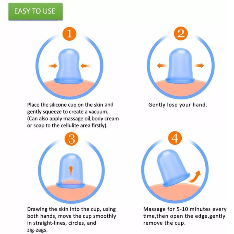 500-miles Terapia De Ahuecamiento Grupos De Vacío 7pcs Silicona Anti