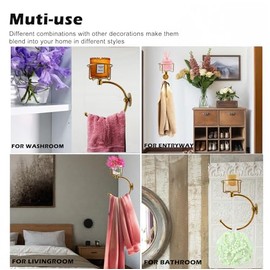 Hand Towel Holder with Vintage Candle Holder for Wall, Towel Hook for Bathroom Wall, Rustic Towel Ring with Elegent Candle Holder, Sturdy Wall Mounted Hanger for Bathroom