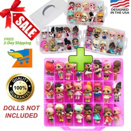 HOME4 Set of 2 LOL SURPRISE DOLL Storage Organizer Case 30 + 48 Compartments