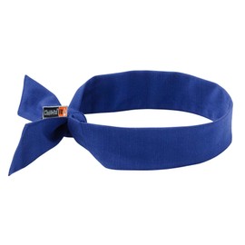 Cooling Bandana, Fire Resistant, Evaporative Polymer Crystals for Cooling Relief, Tie for Adjustable Fit, Ergodyne Chill Its 6700FR,Blue