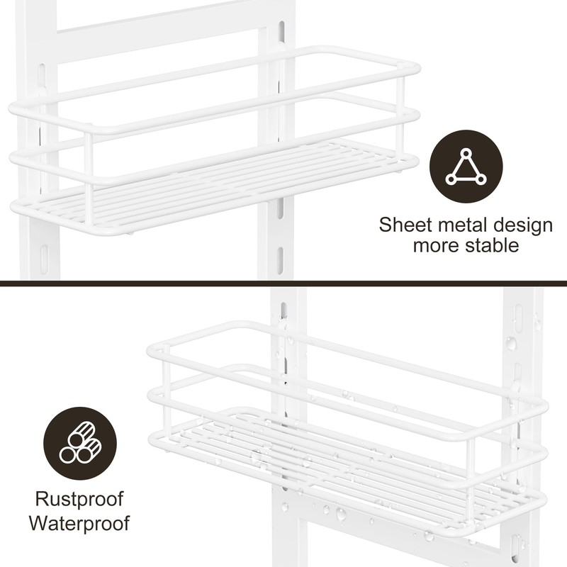 Orimade 4 Tier Adjustable Anti-slip Shower Caddy over Shower Head,Rustproof
