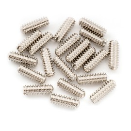 Musiclily Ultra UNC#6-32x3/8 Inch Stainless Steel Saddle Height Adjustment Screws Oval Point Slotted for USA Tele Style Electric Guitar Bridge, Nickel (Set of 20)