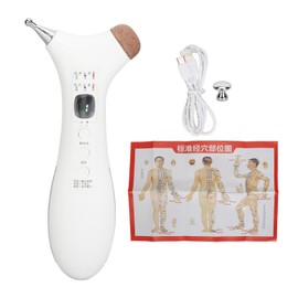 Electric Acupoint Massage Pen Heating Microfrequency Vibration Pluse Eye Relaxtion Meridians Massage Pen Red Stone Needle