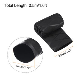 Rebower Heat Shrink Wrap Tubing for Fishing Rods Non-Slip Waterproof Insulation, [for Rod Grips Handle] - 1 3/4" Dia/1.6ft/Black