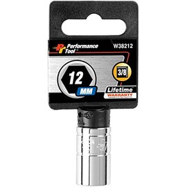 Performance Tool W38212 6-Point Socket, 3/8-Inch Drive, 12mm