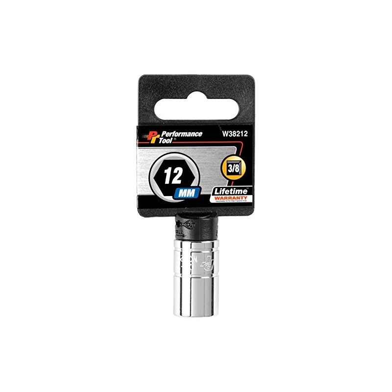 Performance Tool W38212 6-Point Socket, 3/8-Inch Drive, 12mm