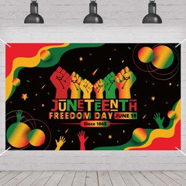 Juneteenth Backdrop for Photography Happy Juneteenth Banner Pan African American 19th June 1865 Juneteenth Decorations and Supplies for Home Party