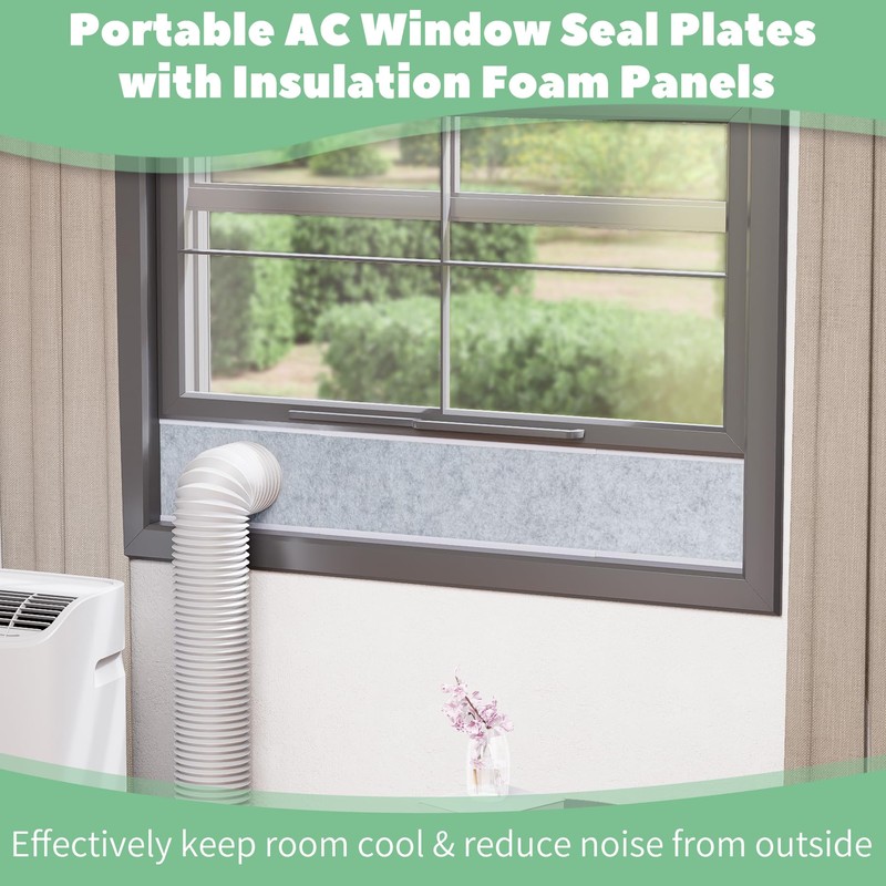 Memrita Portable Air Conditioner Window Vent Kit with Insulation Foam