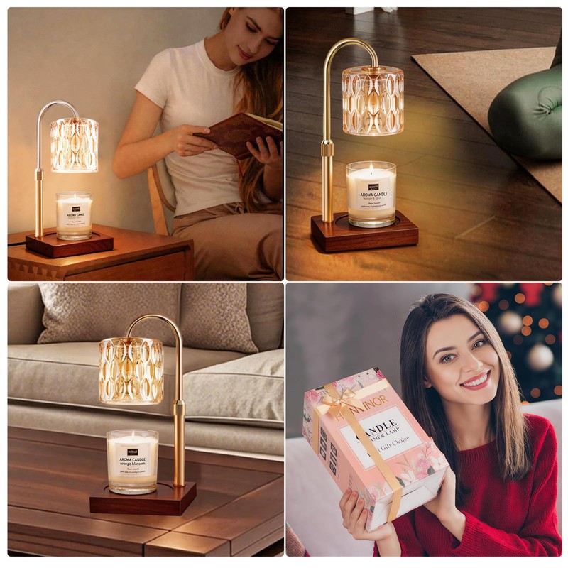 Honvinor Candle Warmer Lamp, Candle Warmer Light with Timer &